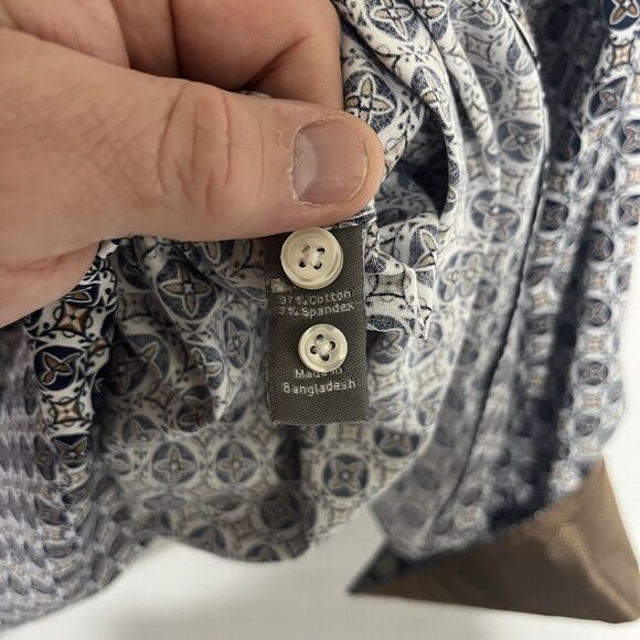 Paulo Solari Men's Performance Button-Up Long Sleeve Shirt Geo Pattern Size 3XL - Picture 3 of 9